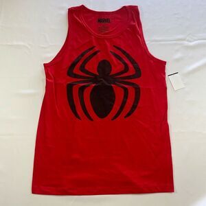 Marvel Spiderman Tank Top Men's Size Small Red‎ Big Spider Logo